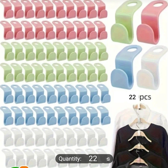 🎁Free🍡3$30🍡NWT 22pcs Space Saving Clothes Hangers Easy-to-Use Connector Hooks - Picture 2 of 12